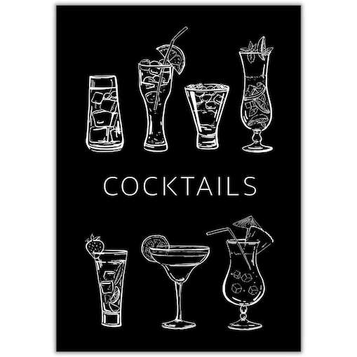 plakat cocktails 70x100 cm