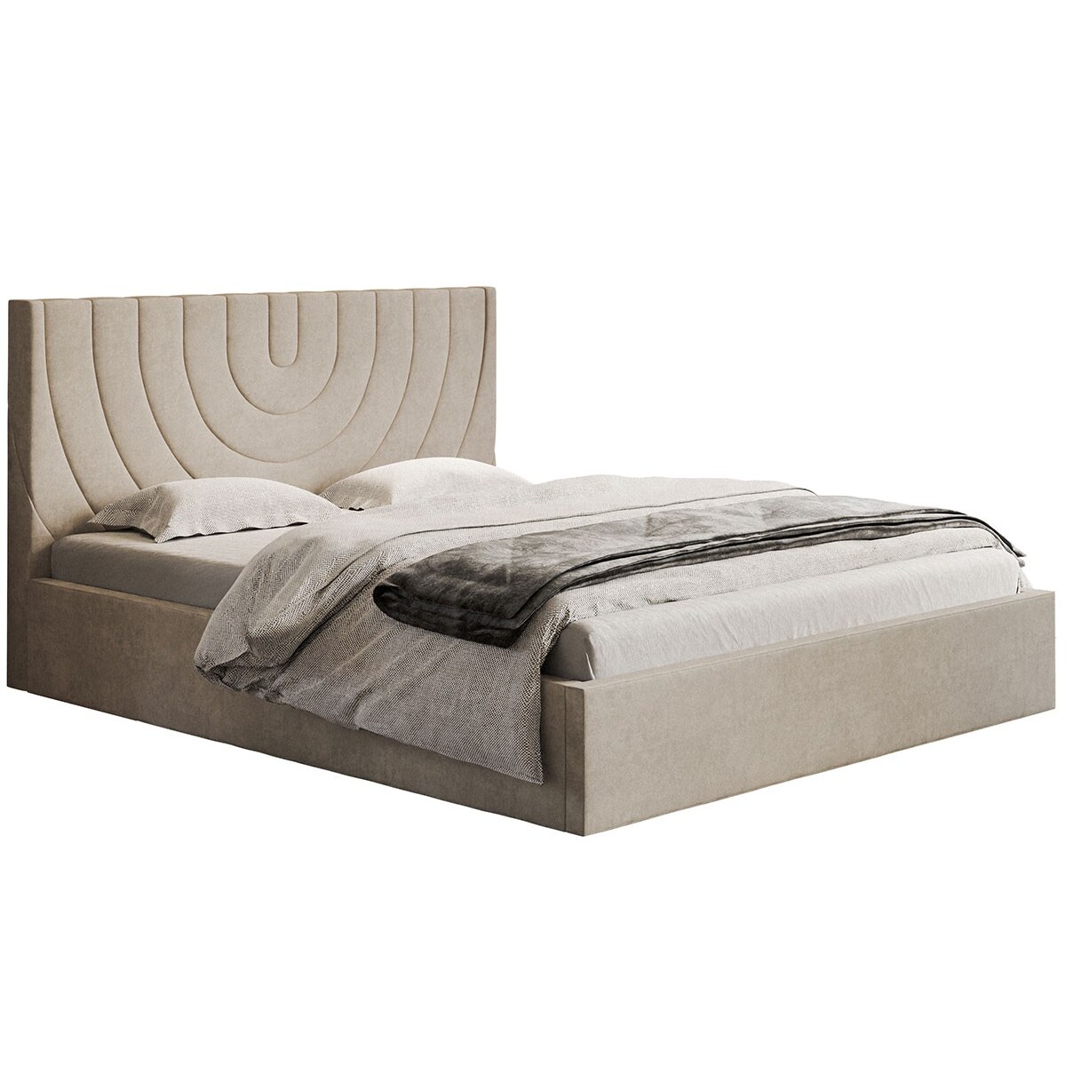 Łóżko jednoosobowe 120x200 OLDO 6 z pojemnikiem - beżowe