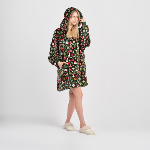 Ponczo Festio z motywem mikołaja