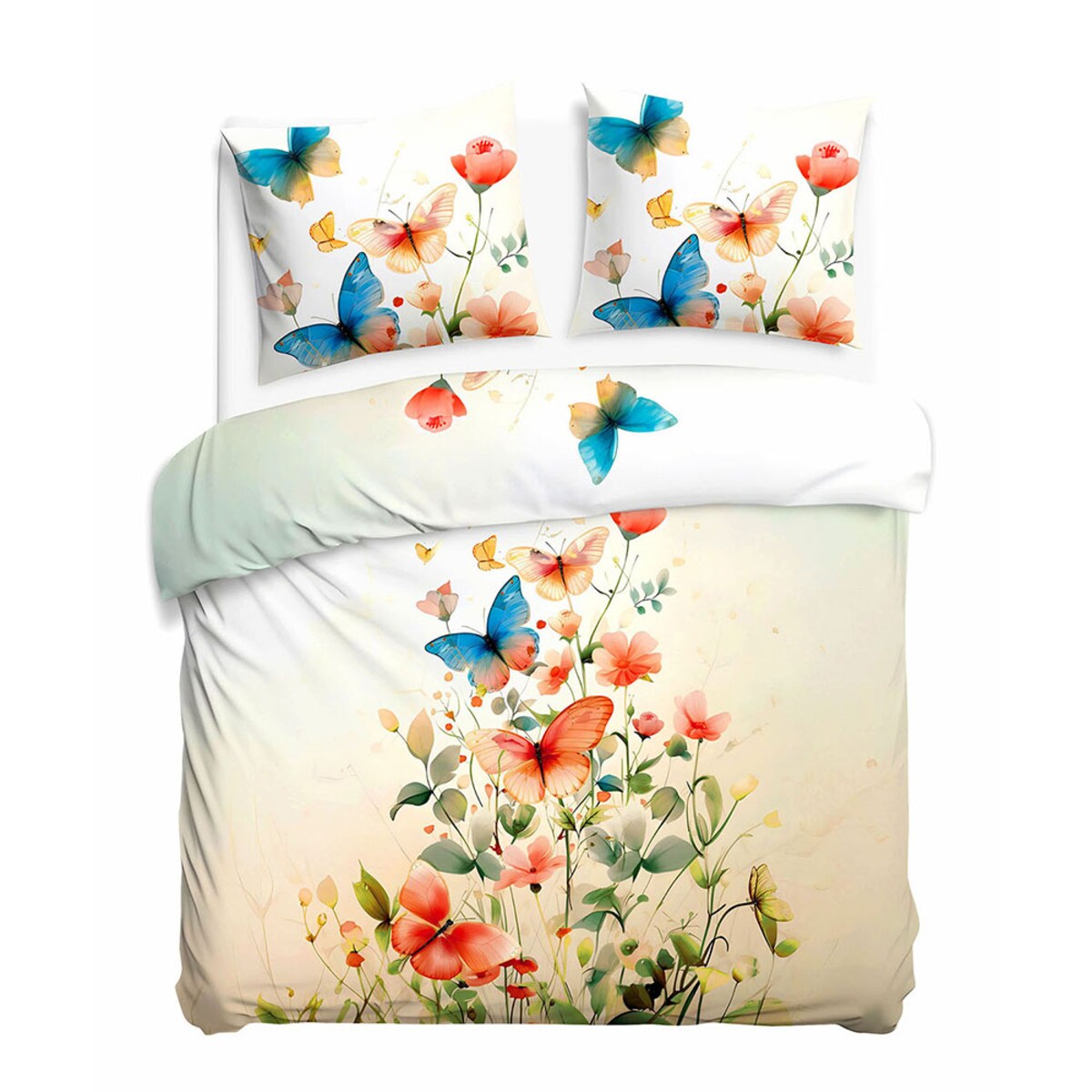 Pościel satyna bawełniana Papilio kolorowe motyle i kwiaty, Satynlove Premium