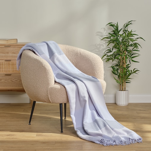 Jednokolorowy koc z wełną Welneso 130x170 cm