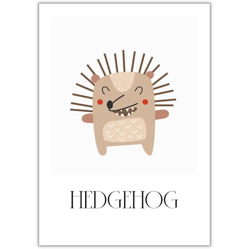 plakat zwierzaki z lasu hedgehog 30x40 cm