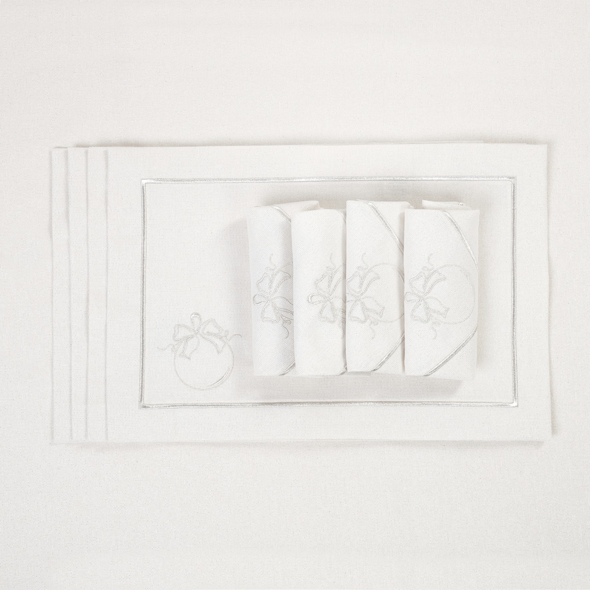 Podkładki Christmas Bauble Joyful Christmas Silverline – 4 komplet szt.