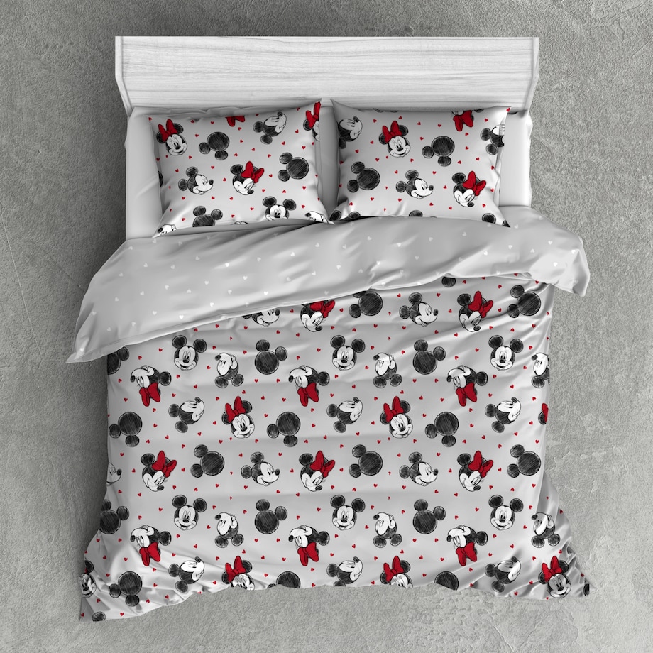 Pościel Satynowa Mikimouse 160x200 cm