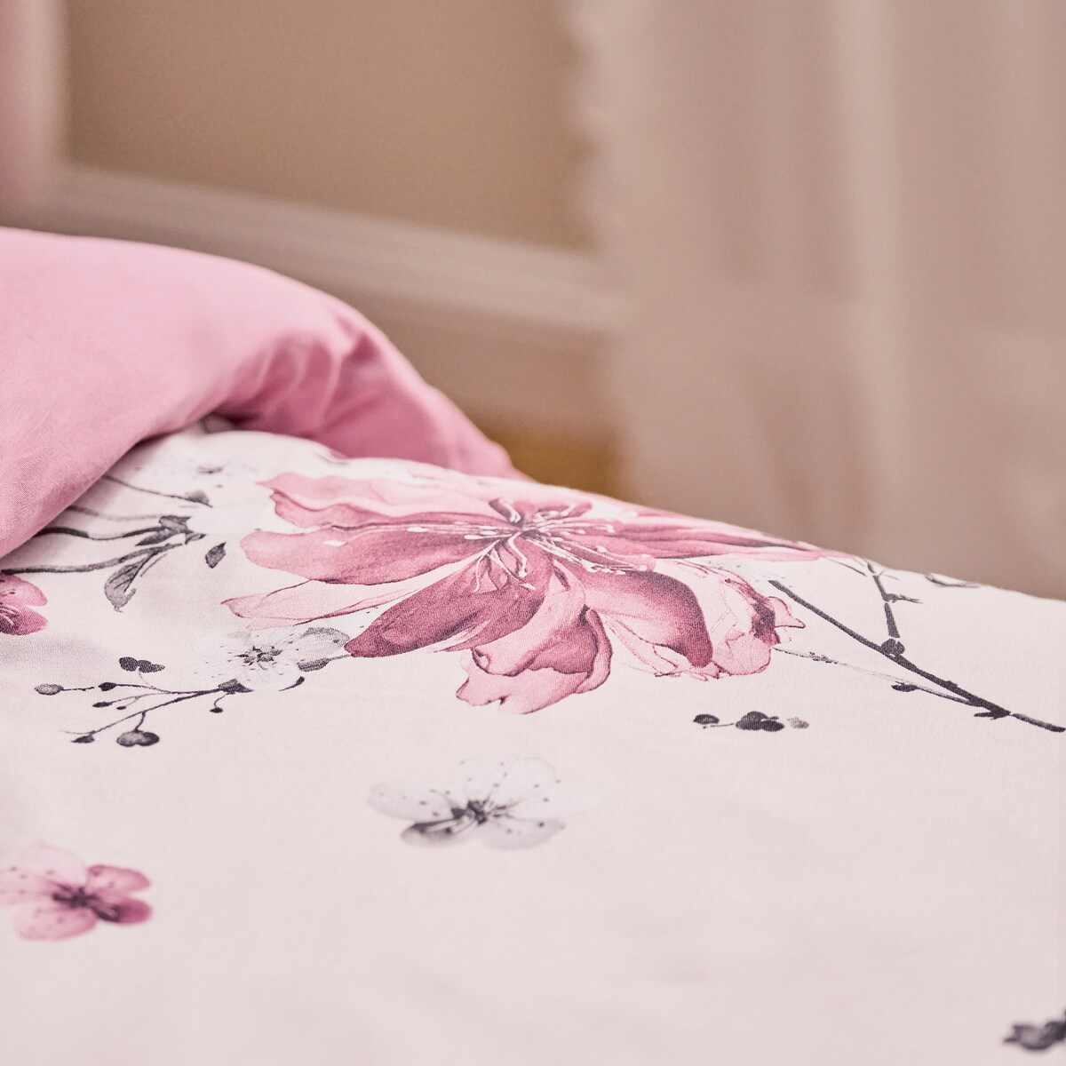 Pościel z bawełny satynowej Mave 200x220 cm z motywem kwiatowym