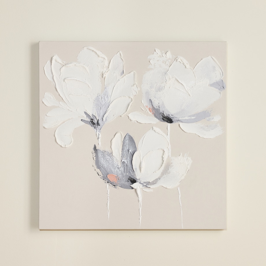 ręcznie zdobiony obraz z motywem kwiatowym cagli 60x60