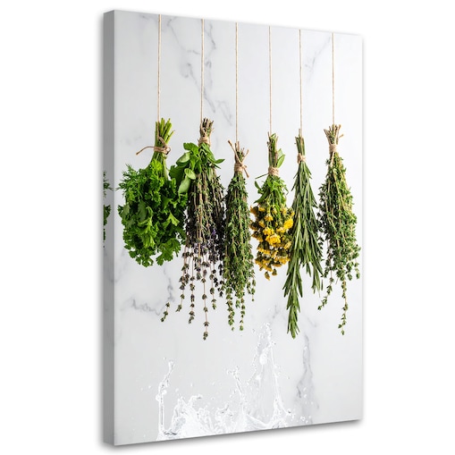 Obraz do kuchni jadalni baru, Zioła przyprawy rośliny 40x60