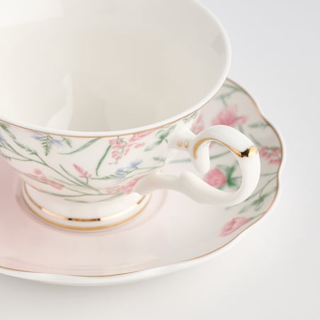 Filiżanka Ze Spodkiem Kiros z motywem kwiatowym