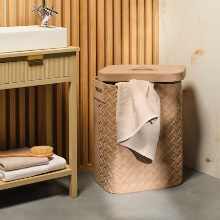 elegancki kosz na pranie z welwetu babtistin 65 l