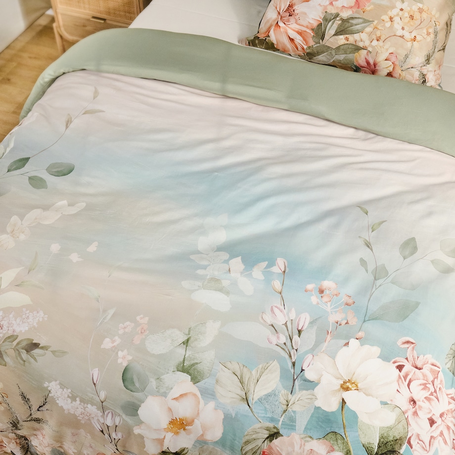 Pościel z bawełny satynowej Sunpala 160x200 cm z motywem kwiatowym