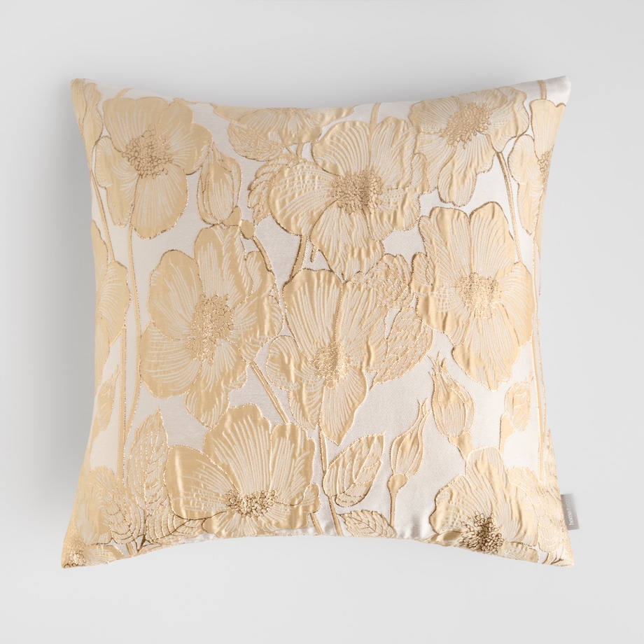 Poszewka Żakardowa Makowka 45x45 cm z motywem kwiatowym