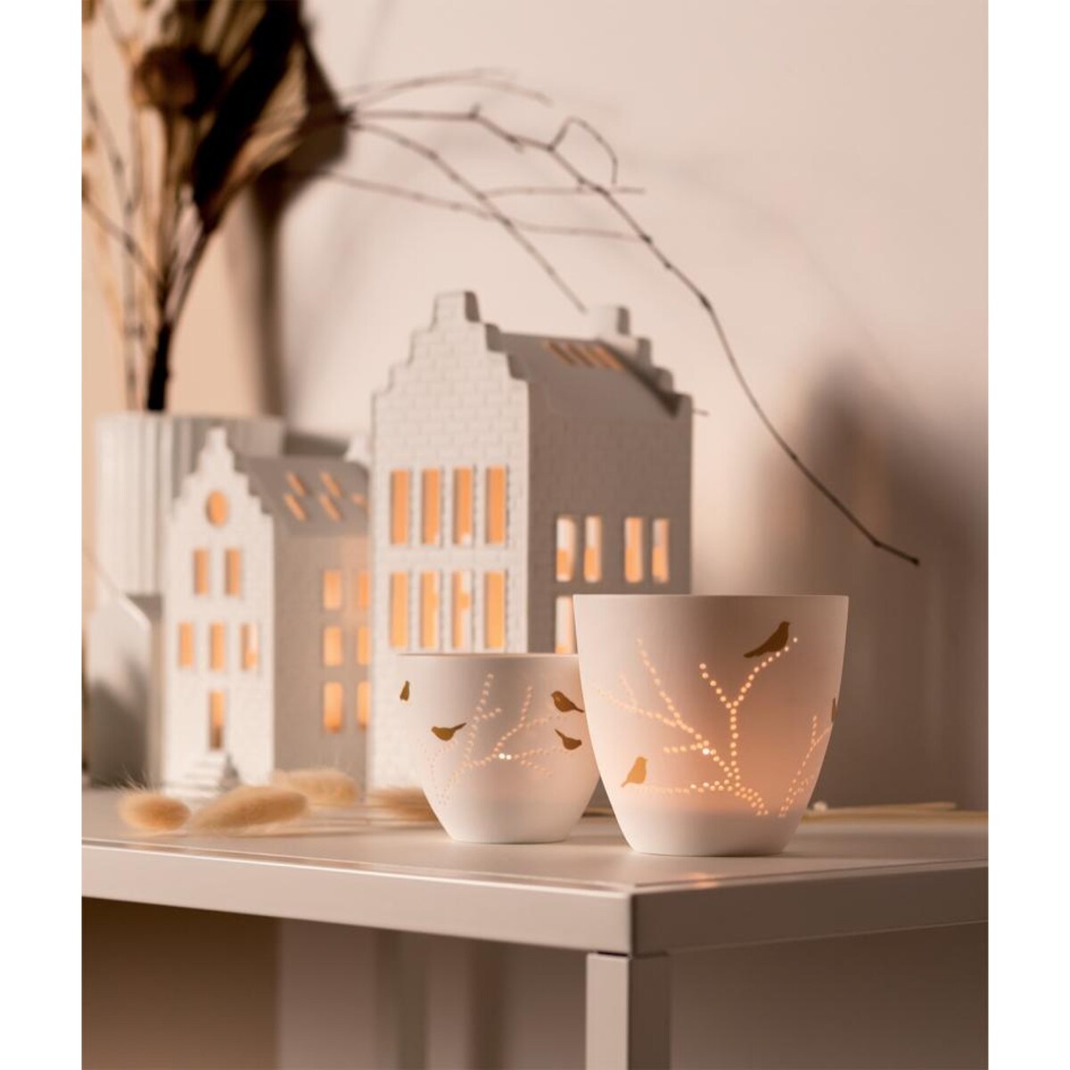 Lampion Domek Murowany Mały, 7.5 x 8 x 16 cm, Raeder