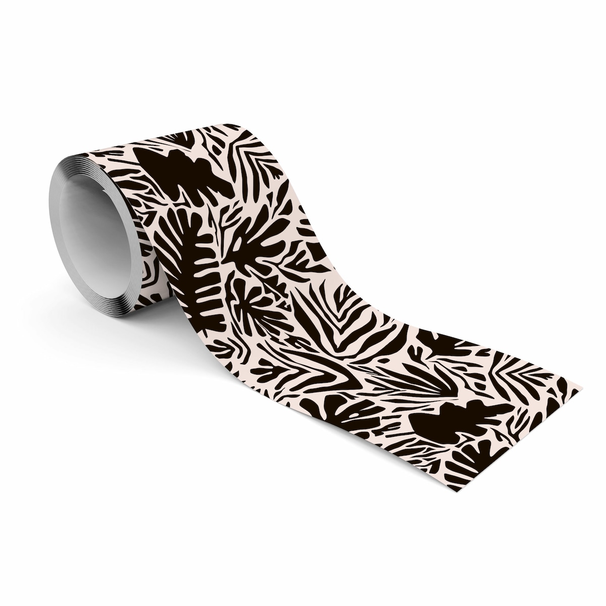 Samoprzylepny Pasek Dekoracyjny Czarne LIŚCIE Tropikalne Abstrakcja