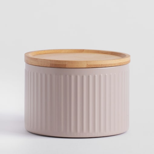 Metalowy pojemnik z bambusową pokrywką Lofto 500 ml