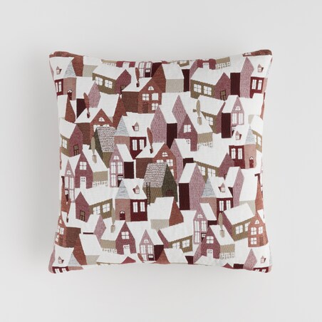 Poszewka Żakardowa Tromoso 45x45 cm z motywem domku