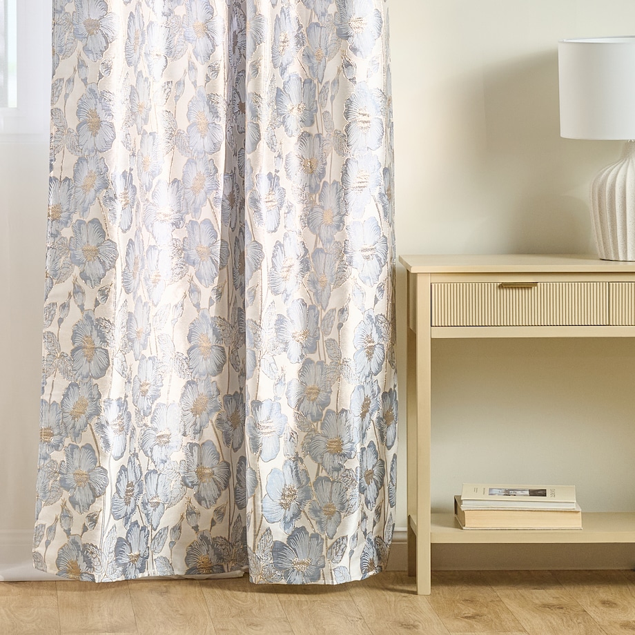 Zasłona Żakardowa Makowka 140x250 cm z motywem kwiatowym