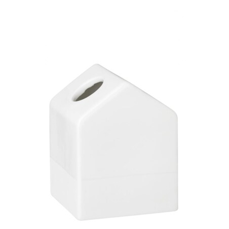 Zestaw 4 wazoników, domki białe, Porcelana