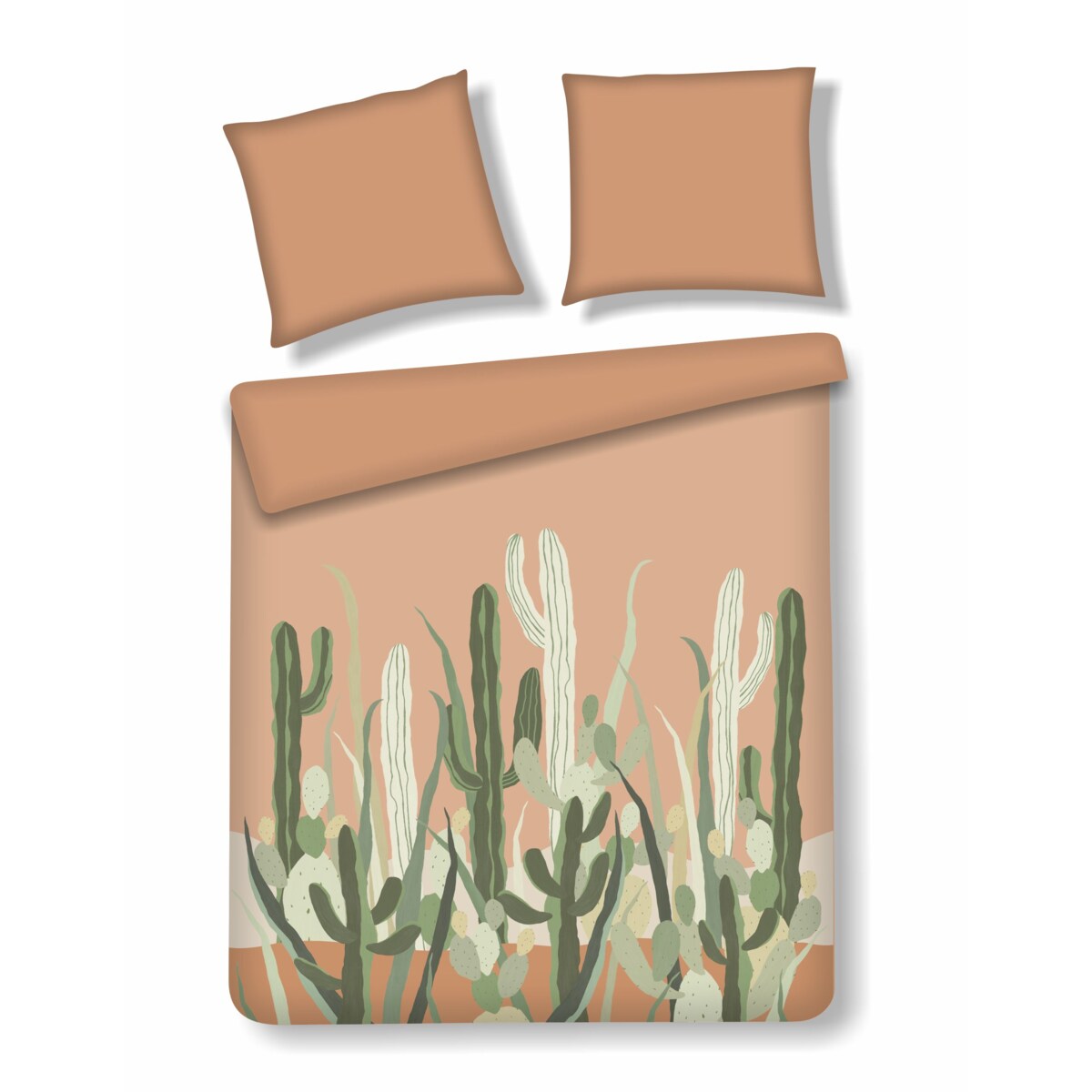 Pościel z bawełny satynowej Kalyteros 160x200 cm z motywem roślinnym