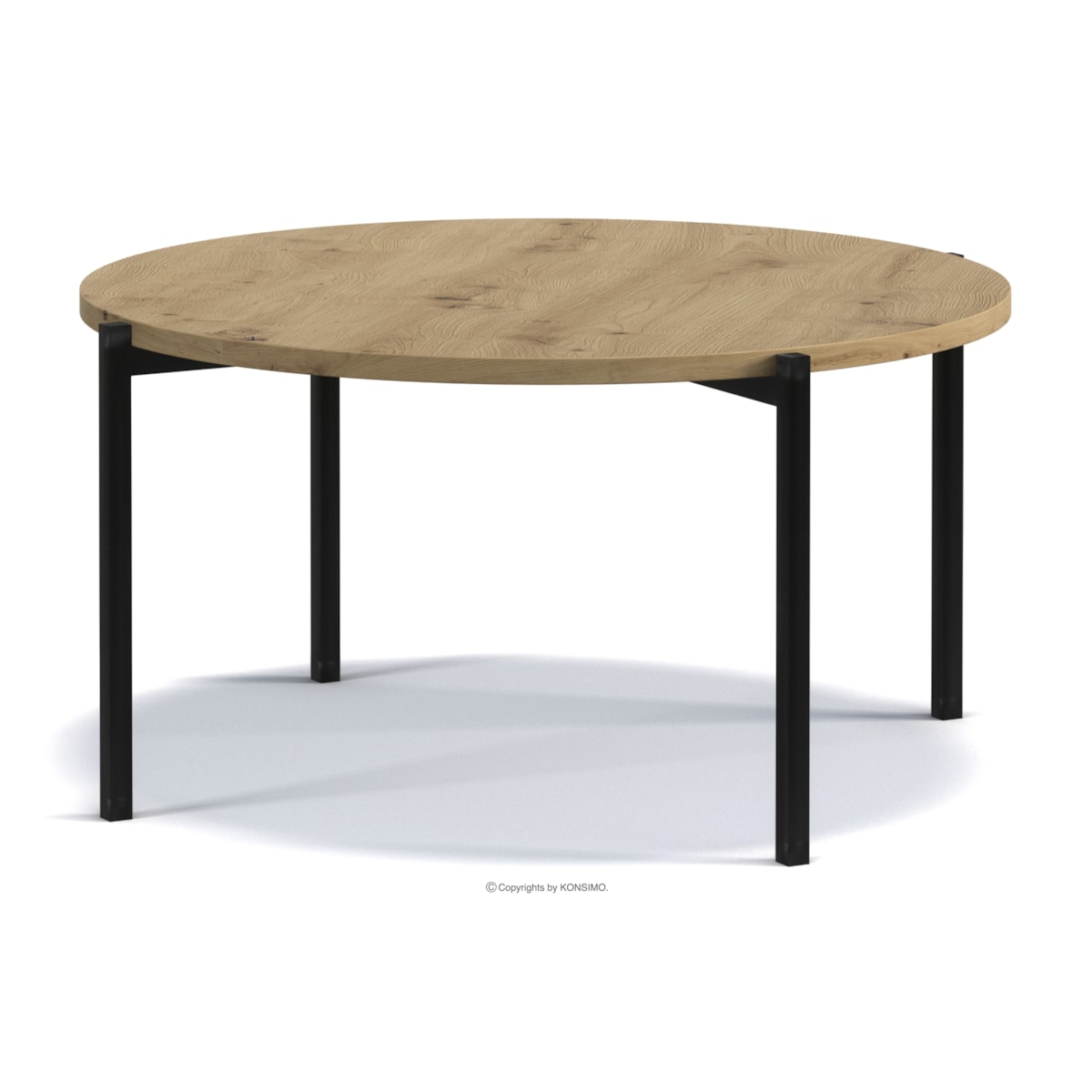 KONSIMO GERIS Stolik kawowy z wysokimi nogami z dębu rzemieślniczego