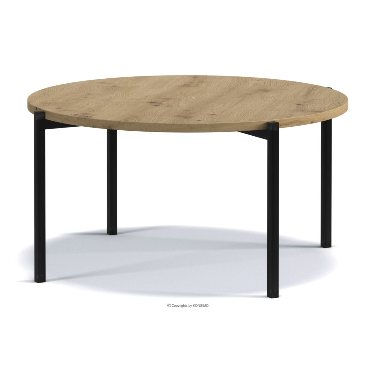 KONSIMO GERIS Stolik kawowy z wysokimi nogami z dębu rzemieślniczego