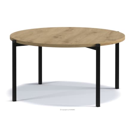 KONSIMO GERIS Stolik kawowy z wysokimi nogami z dębu rzemieślniczego