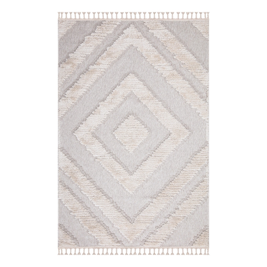 Dywan z frędzlami Cut&Loop Boho-Chic Valora 8130 Krem Szary 200x290