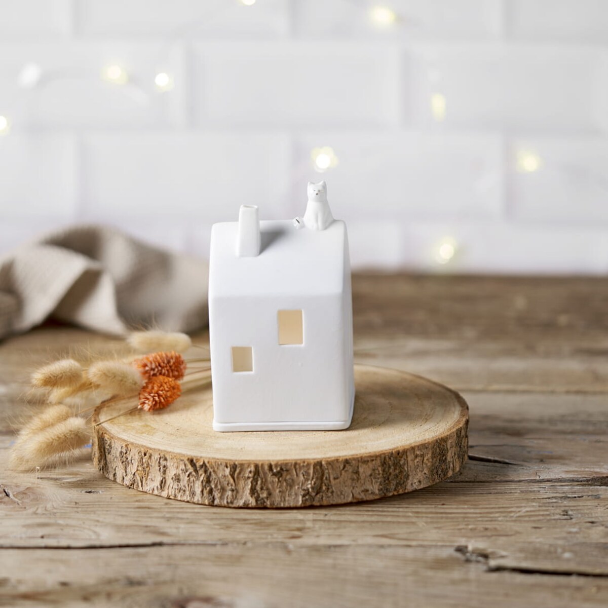 Lampion Domek Kot, 7 x 7 x 13 cm, Raeder