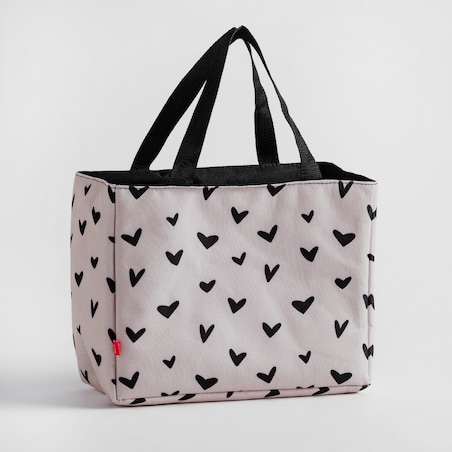 Torba Na Lunch Mallory 30x15 cm z motywem serca