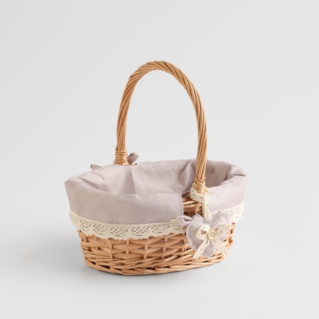 Koszyk z rączką Harti 18x24 cm z motywem serca