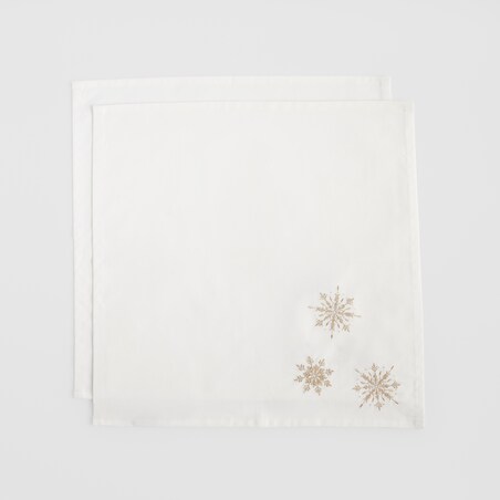 Komplet Serwetek Bawełnianych Servio 40x40 cm z motywem śnieżynki