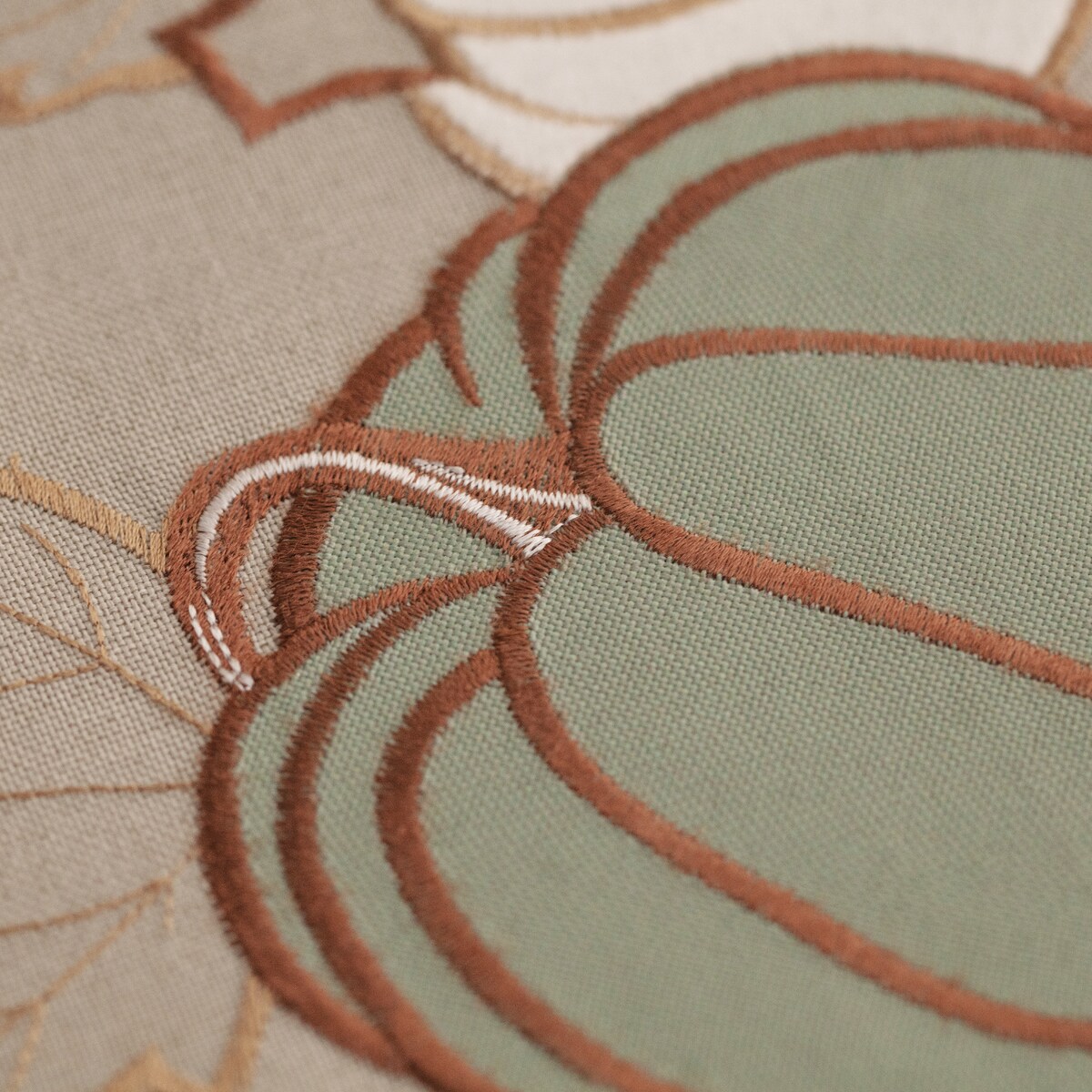 Obrus okrągły Pistachiony ? 160 cm z motywem dyni