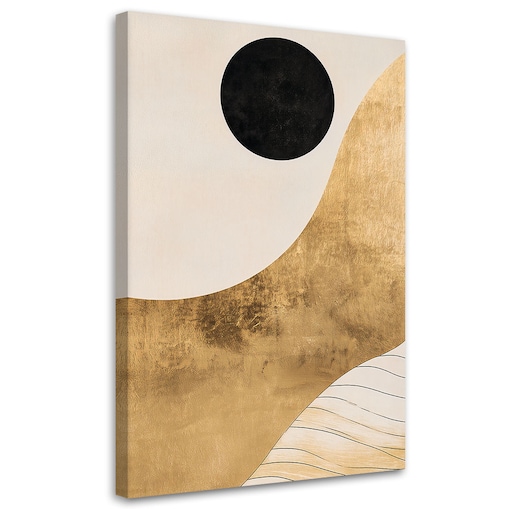 Feeby Obraz do sypialni, Abstrakcja Minimalizm Złoty 80x120