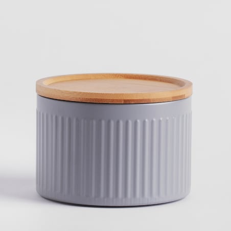 Metalowy pojemnik z bambusową pokrywką Lofto 500 ml