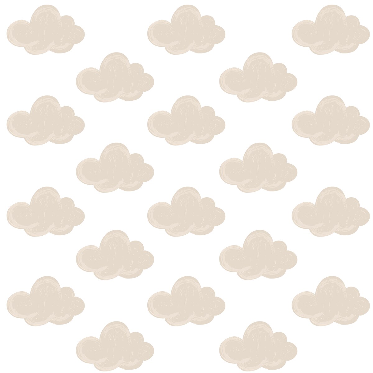 Naklejki Dla Dzieci Beżowe Chmury Pastelowe Chmurki Styl Boho Zestaw 60x30cm