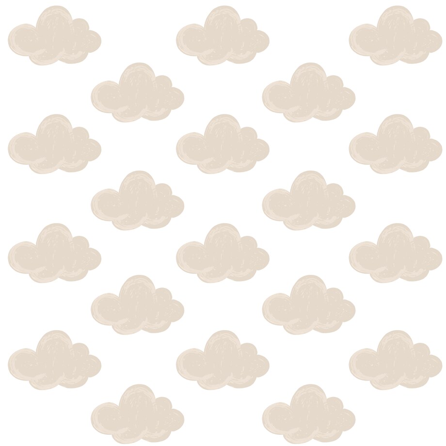 Naklejki Dla Dzieci Beżowe Chmury Pastelowe Chmurki Styl Boho Zestaw 60x30cm