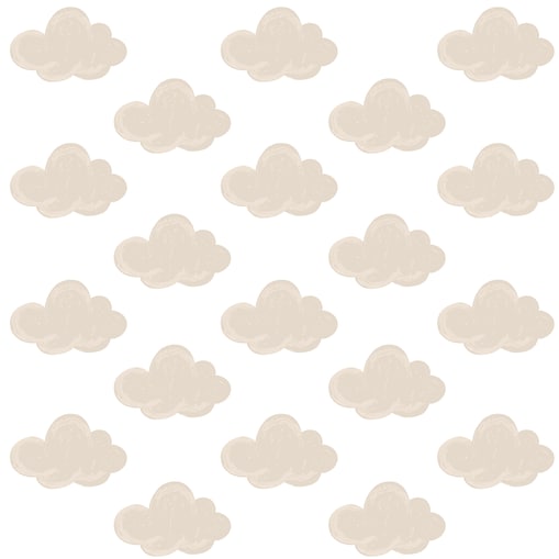 Naklejki Dla Dzieci Beżowe Chmury Pastelowe Chmurki Styl Boho Zestaw 60x30cm