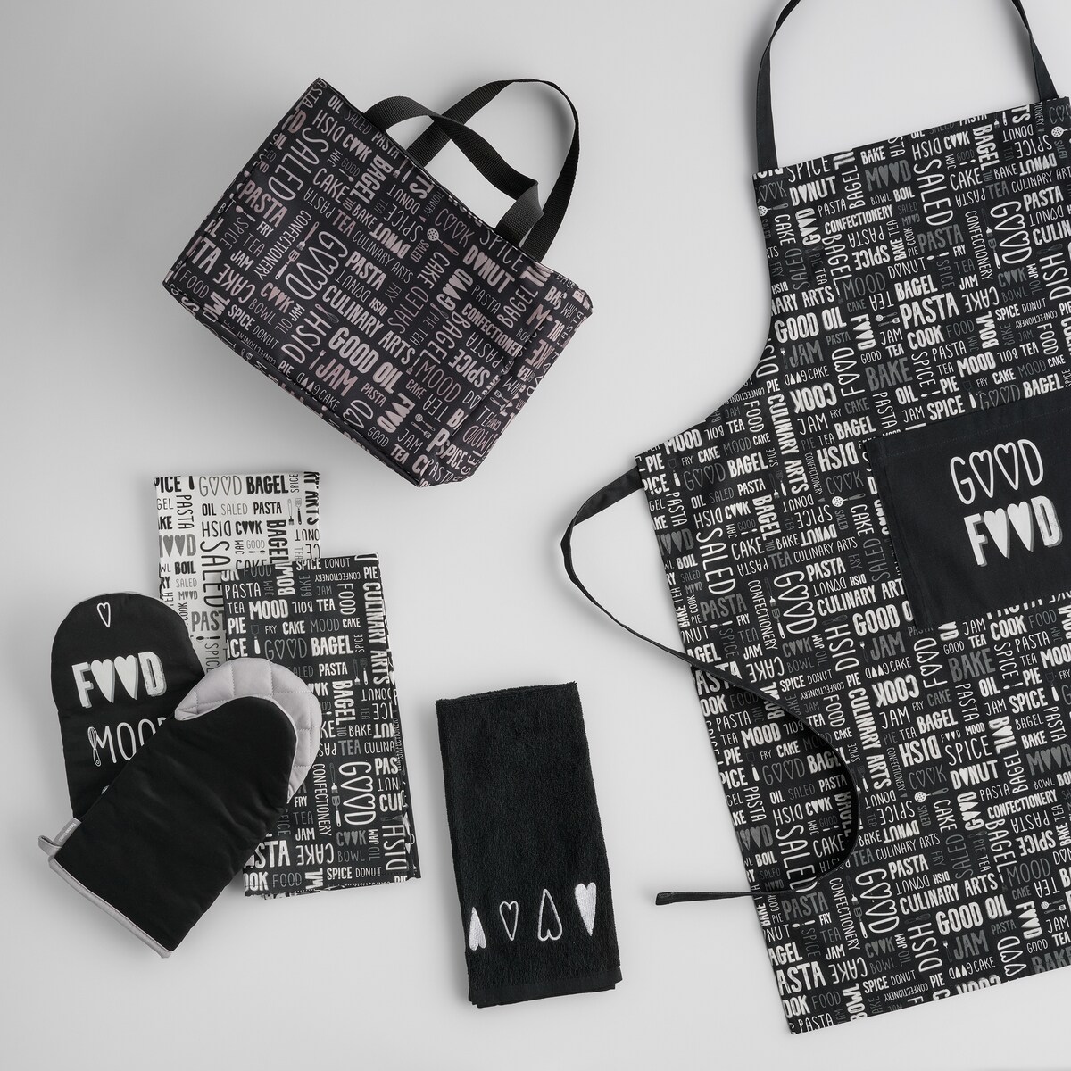 Fartuch Zifero 70x85 cm z motywem napisów