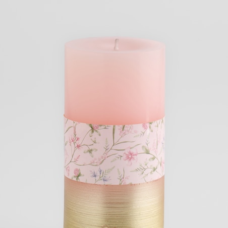 Świeca Kiros z motywem kwiatowym