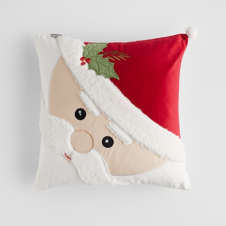 Poszewka Haftowana Clausy 45x45 cm z motywem mikołaja