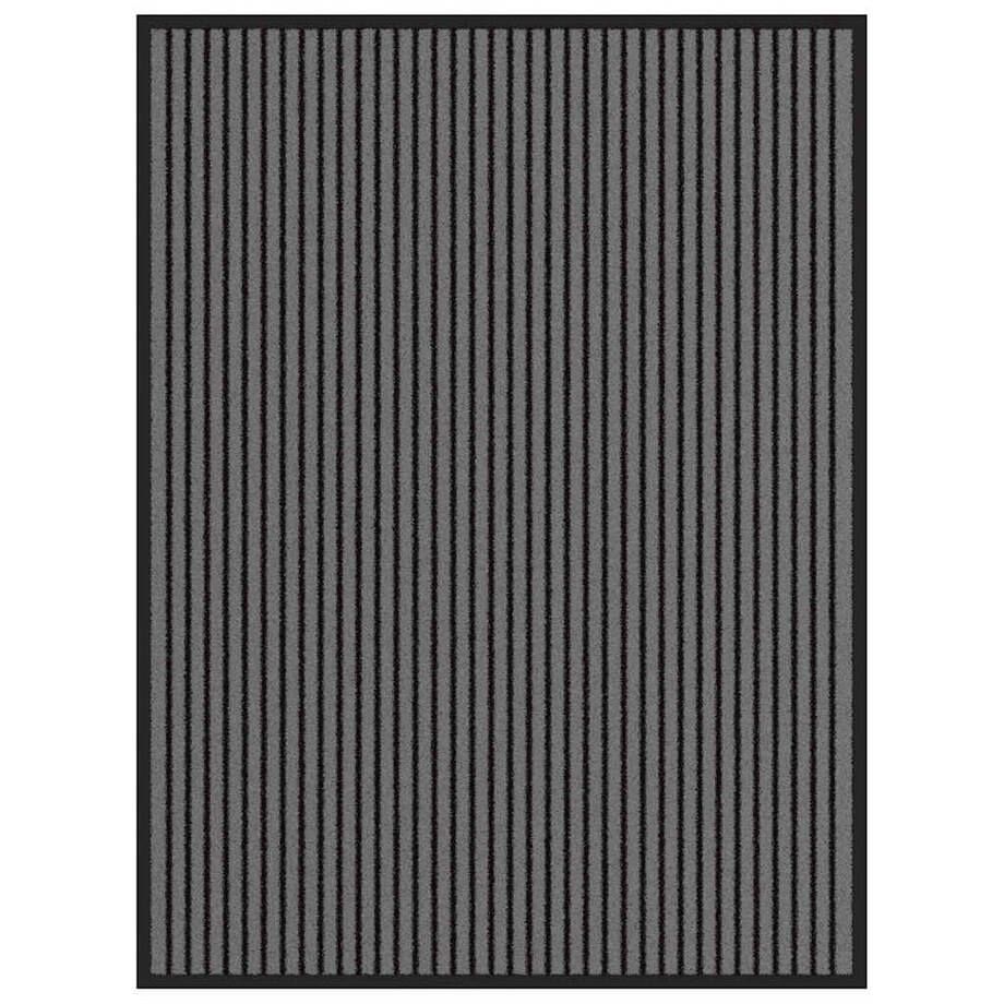 vidaXL Wycieraczka Paski Czarno-Szare 90x120 cm