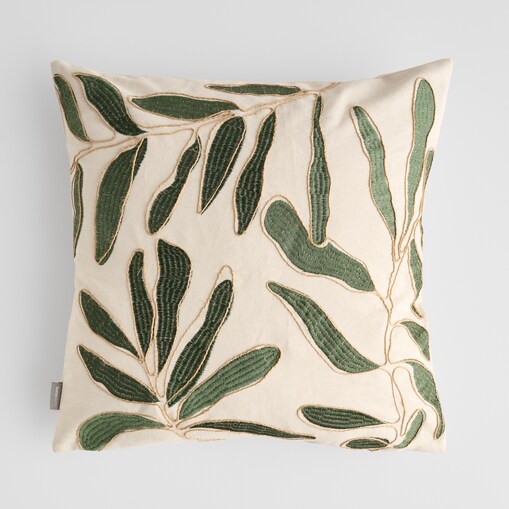 Poszewka Haftowana Leafso 45x45 cm z motywem liściastym