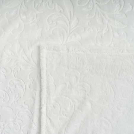 Jednokolorowy koc z wytłoczonym wzorem Conosinos 150x200 cm z motywem arabeski