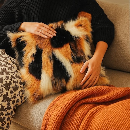 Poszewka Futrzana Nagrella 45x45 cm z motywem zwierzęcym