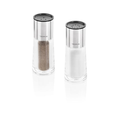 Zestaw solniczka i pieprzniczka PEREA - szkło, stal matowa, 25 ml, 9,5x4 cm