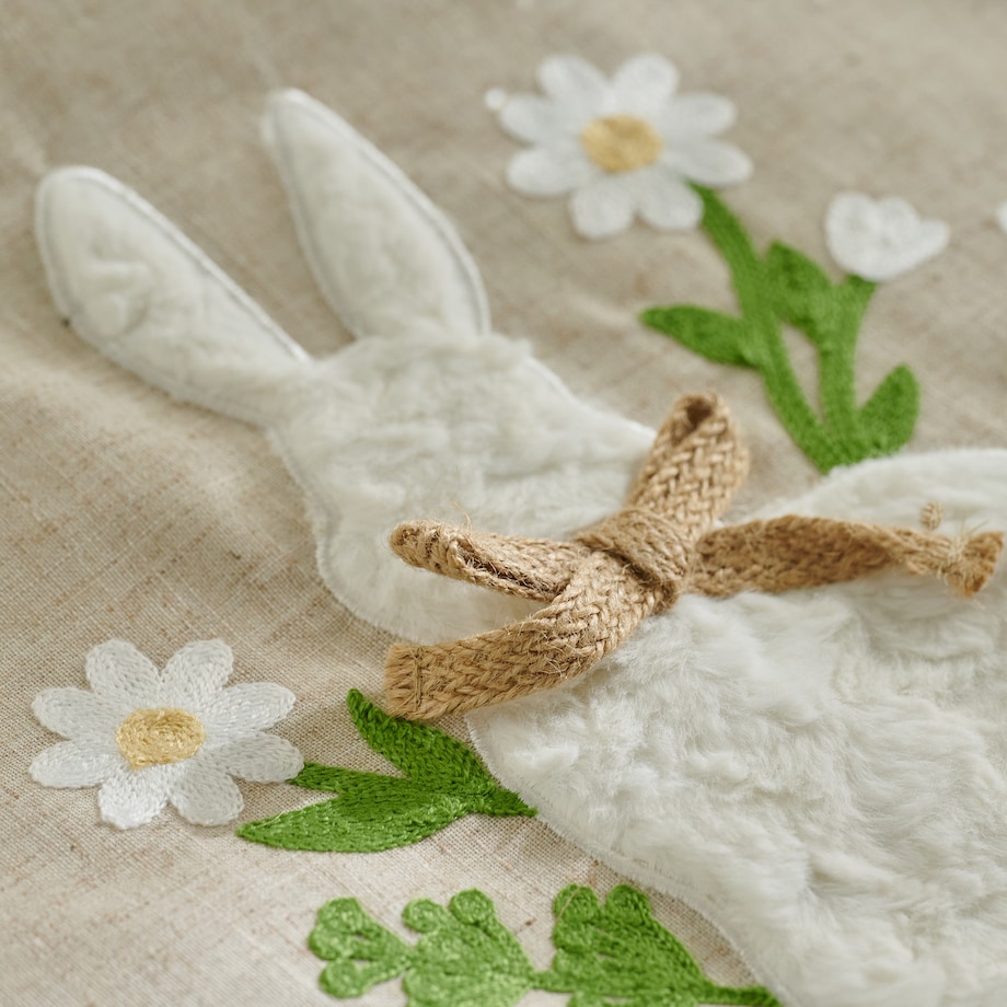 Bieżnik Haftowany Olmo 40x180 cm z motywem królika