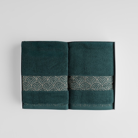 Prezentowy zestaw ręczników dekoracyjnych Rapello 2* 70x130 cm z motywem geometrycznym