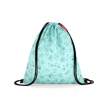 Worek na buty plecak mysac kids cats and dogs mint, poliester 5 l