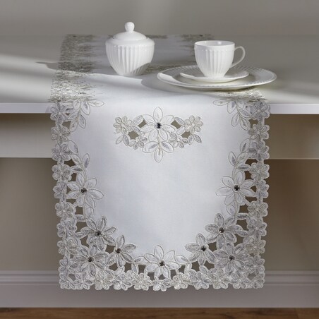 Bieżnik Adelaida2 35x174 cm z motywem kwiatowym