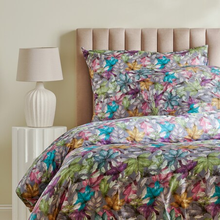 Pościel z bawełny satynowej Rillif 200x220 cm z motywem liściastym