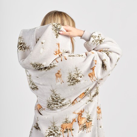 Ponczo Hivros z motywem zwierząt leśnych